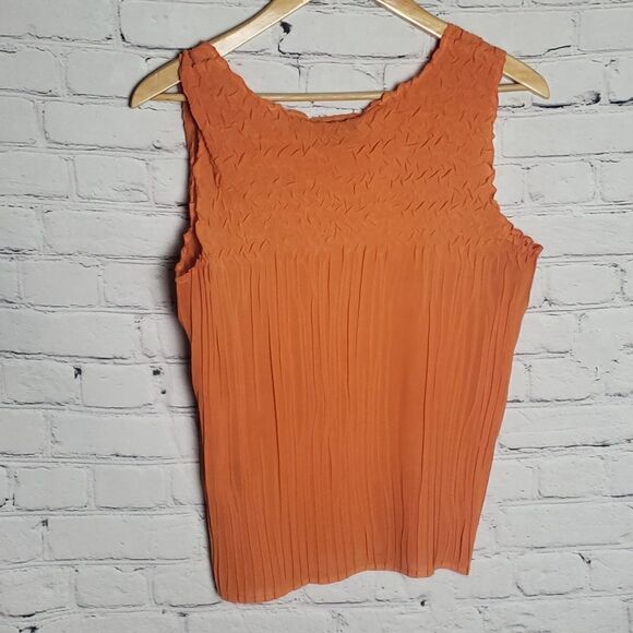 Vintage Avenue Orange Tank Blouse and Button Down Top - Picture 4 of 7